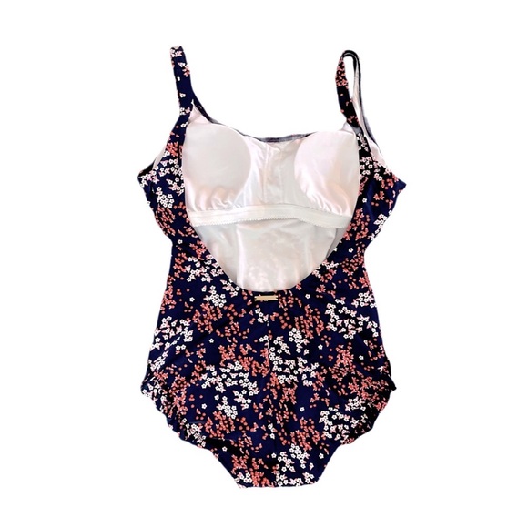 MICHAEL Michael Kors | High Leg Ruffle One Piece Swimsuit in Floral Navy - Picture 5 of 10